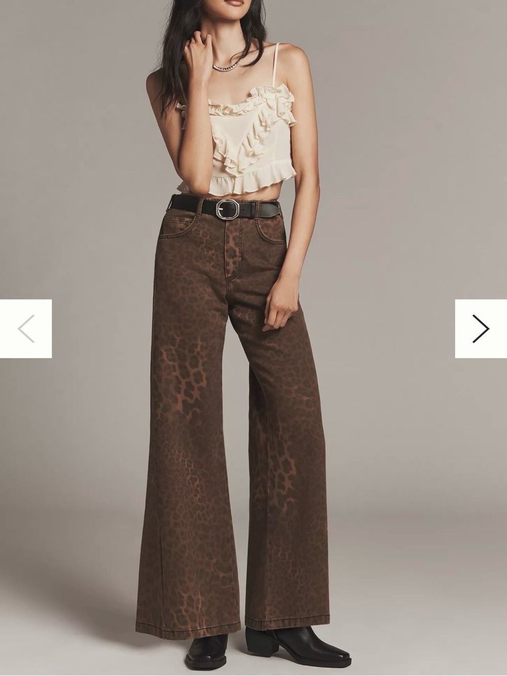 Pilcro Adi Leopard Mid-Rise Flare Jeans | Anthropologie